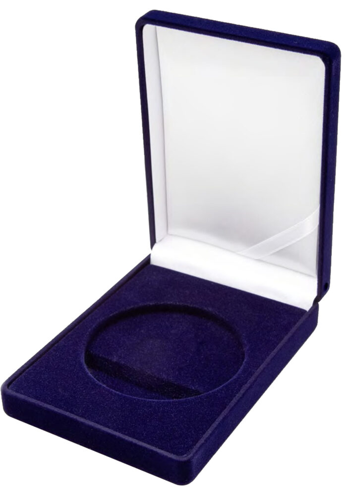 Medaillen Etui für Ø 60/70 mm, Samt Navy-Blau